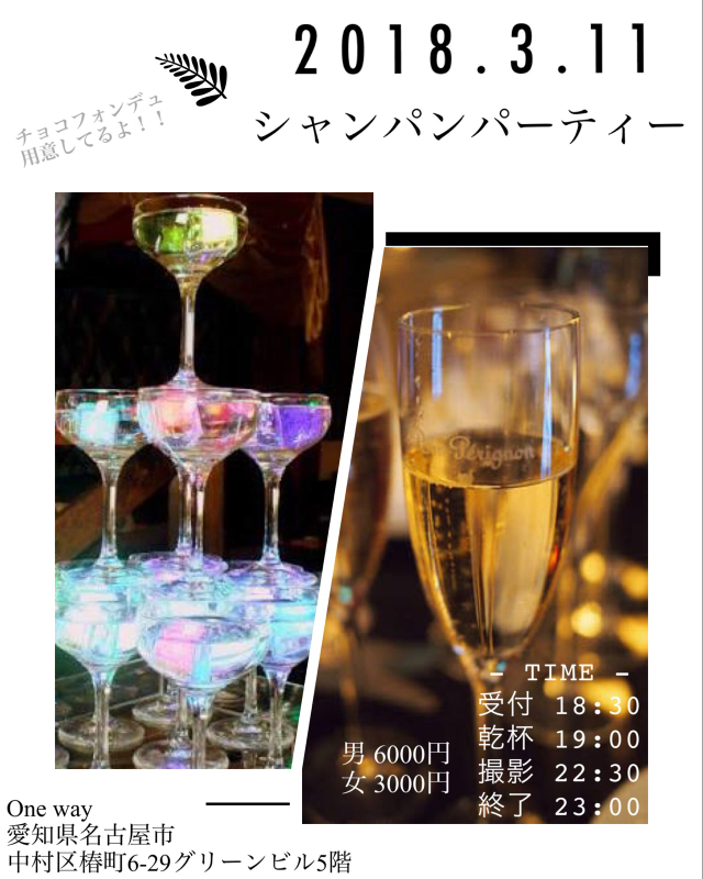 シャンパンパーティ 広告 合コン 飲み会 出会いに感謝