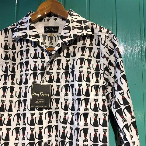 Dry Bones Italian Collar Shirt \"BLACK CAT\"_f0093885_16492345.jpg