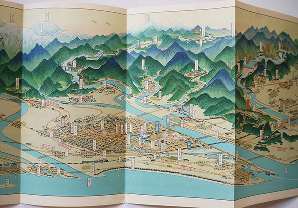 富山県観光交通鳥瞰図 吉田初三郎画 富山市役所 昭和11年 : 古書