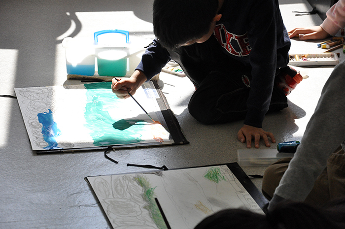 児童画クラス　雪の金剛山を描こう！_b0212226_14280247.jpg