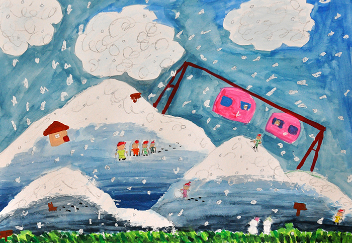 児童画クラス　雪の金剛山を描こう！_b0212226_15005978.jpg