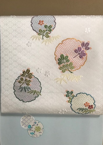 水色の雪輪に花の小紋＋都織物雪輪に花の名古屋帯 : きもの 鶴のブログ