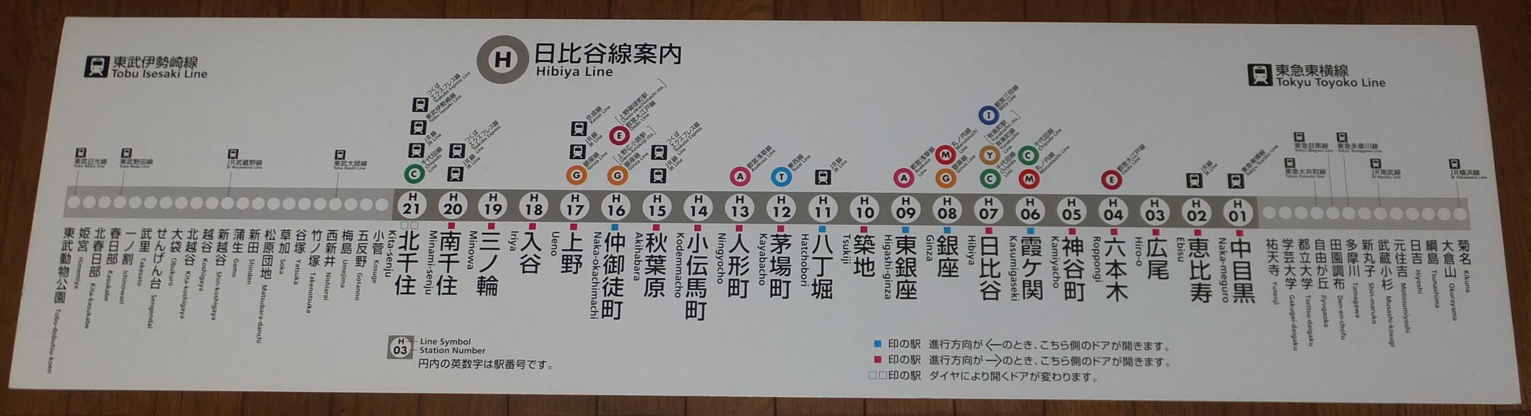 路線図の変遷 営団地下鉄他 日比谷線編 【2020年10月18日追記