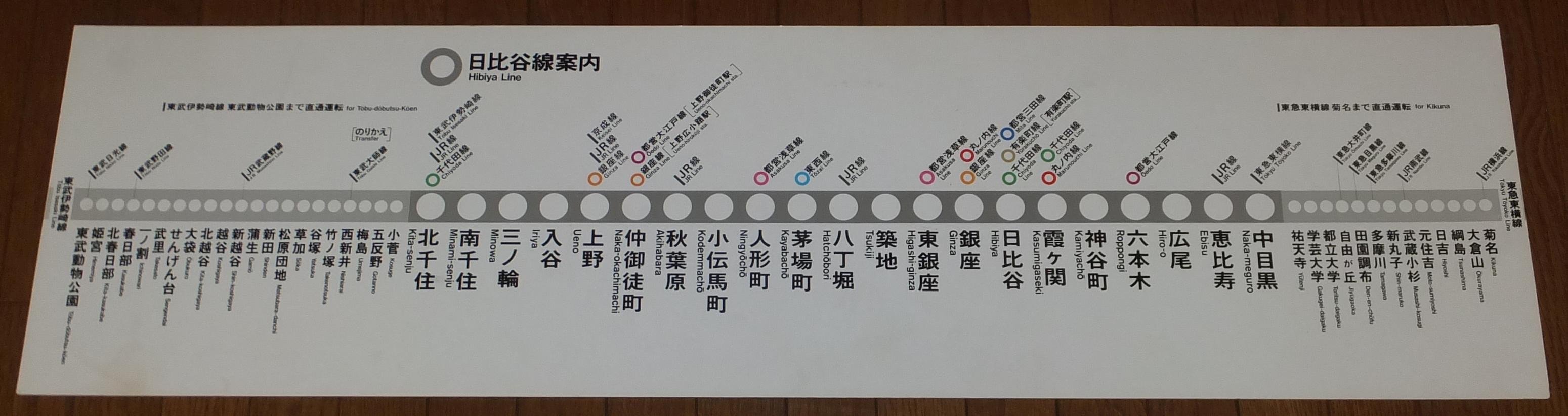 路線図の変遷 営団地下鉄他 日比谷線編 2018年6月24日追記 画像追加