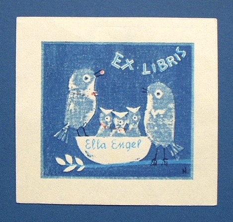 清宮質文の蔵書票（３）『EX-LIBRIS Ella Engel』（1960's 