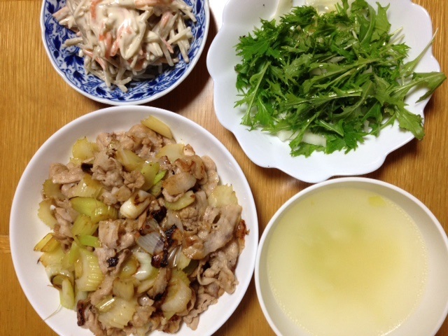 豚肉と香味野菜の中華炒め（豚バラ肉、セロリ、長ねぎ）_e0097895_22011963.jpg