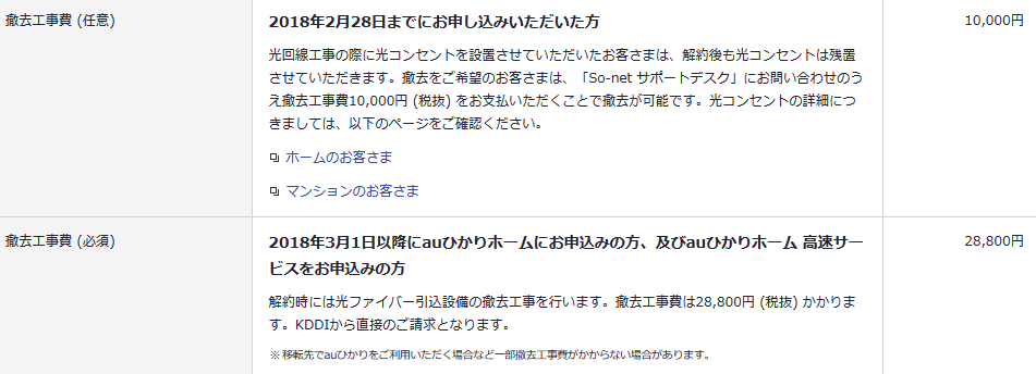 Auひかりの撤去工事費が激高に ネット解約金や違約金負担が免除 還元される条件 白ロム中古スマホ購入 節約法