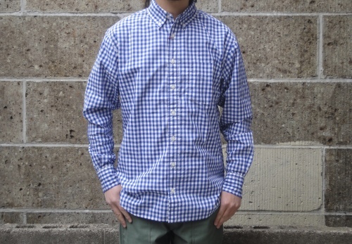 SERO (セロ) BUTTON DOWN SHIRTS L/S gingham ブルー_c0319603_15480813.jpg