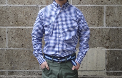 SERO (セロ) BUTTON DOWN SHIRTS L/S gingham ブルー_c0319603_15522161.jpg