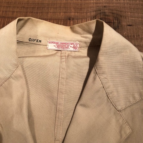 1930s \" SUPERIOR GARMENT MFG CO. \" 100% cotton POPLIN VINTAGE WORK JACKET ._d0172088_18524331.jpg