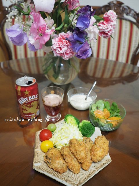 カキフライの夕食と嬉しい贈り物～☆_f0295238_21305739.jpg