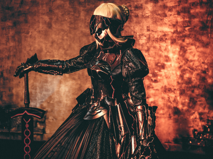 Fate セイバーオルタコスプレ衣装 fullset : Velvet Rose