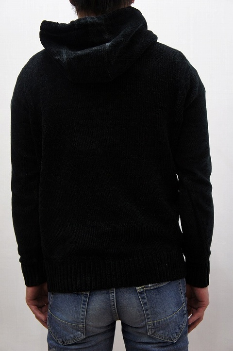 ベロア風の佇まい！【LOUNGE LIZARD】【ラウンジリザード】No.2523 MALL YARN ANORAK HOODIE [BLK]☆そして、バッキバキ。_b0108653_22461829.jpg