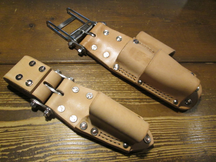 送電線、柱上作業用ペンチサック 黒革 LEATHER CRAFT ペンチサック（送電線業者用） | 黒革