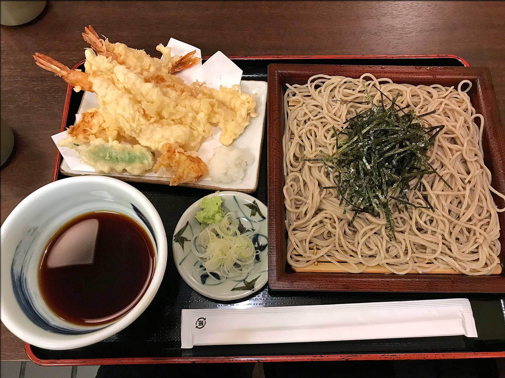 砂場 東京シティターミナルで天ざる蕎麦 人形町からごちそうさま