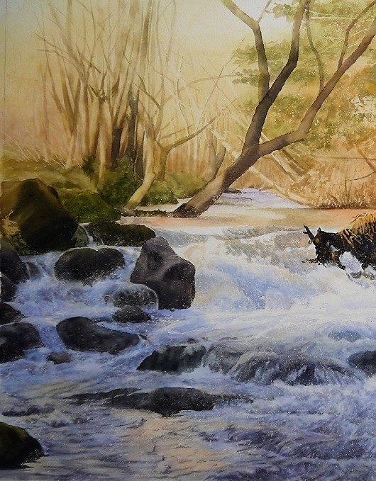 水彩画「昼餉の煙り」 水彩画「昼餉の煙り」 水彩画「昼餉の煙り」