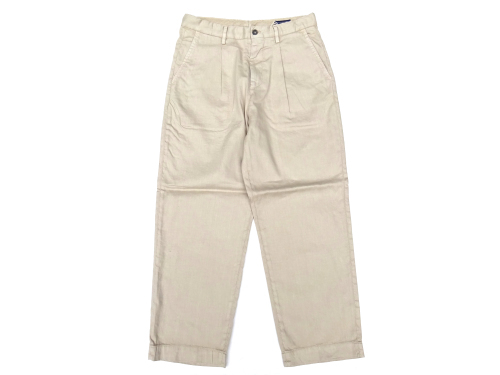 RICCARDO METHA (リカルドメッサ) ONE TUCK WIDE TROUSERS COTTON LINEN ベージュ_c0319603_17444696.jpg