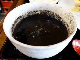 かみあり製麺@出雲 ★★☆(イカわたblack つけ麺・期間限定+追い飯)_f0080612_199371.jpg