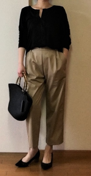 センターフラットウエストゴムワイドパンツ 2 むらさきのいと センターフラットウエストゴムワイドパンツ 2 むらさきのいと