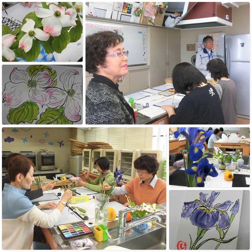 絵手紙教室 春の題材ハナミズキ他 島原の料理教室 クッキングクラブ島原 絵手紙教室 春の題材ハナミズキ他 島原の料理教室 クッキングクラブ島原