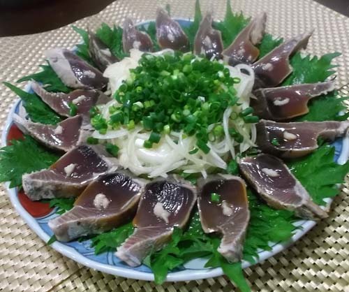 カツオのたたき&甘夏ピール_f0019498_19391808.jpg