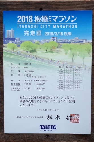 2018板橋CITYマラソン　完走証_d0004728_14213688.jpg