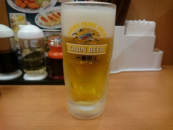 4/18 ワンタン麵 + 半チャーハンセット¥800 & 生ビール¥330_b0042308_10065506.jpg