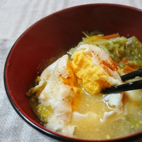 春キャベツと落とし卵の味噌汁 おお 味噌便り 飛騨高山のお味噌屋のブログ