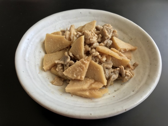 竹の子と豚の味噌煮 ぼっちオバサン食堂