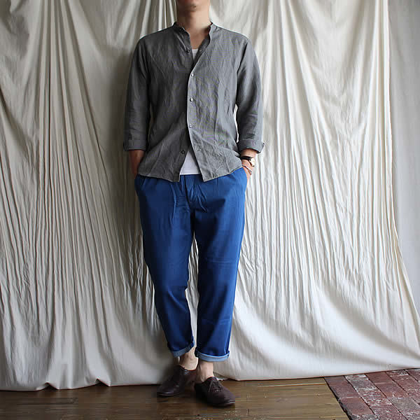 Atelier de vetements shirt / No.27 Italian linen band collar shirts_c0181543_17550427.jpg