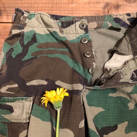 1980s \" U.S ARMY \" 100% cotton R/S - WOODLAND CAMO - D.I.Y CARGO SHORTS ._d0172088_21471218.jpg