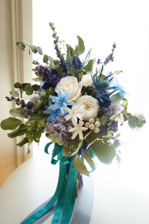 #沖縄婚用に　ブルーのお花で！_a0136507_22544334.jpg