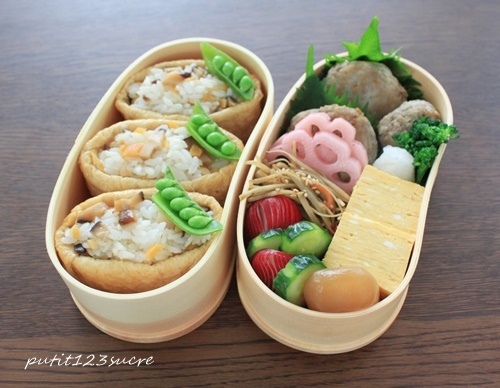 稲荷＆豆腐ハンバーグ弁当　～詰め方も～_d0362654_22193793.jpg