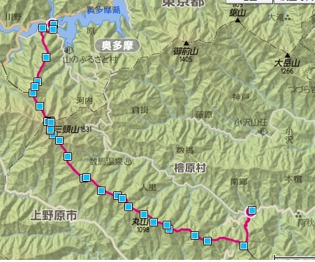 小河内神社 三頭山 浅間峠 上川乗 ハセツネコース逆走 今年は一から出直してフルマラソン再挑戦 と思ったけれど全く走らず登山ばかり
