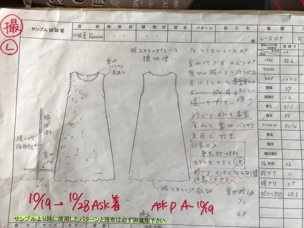 レースの生地でワンピースを作ります。_e0397389_14493993.jpg