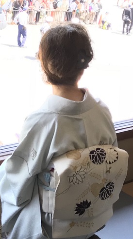 葵祭・野口さんの葵の染め帯＋源氏香の着物のお客様。_f0181251_13455987.jpg