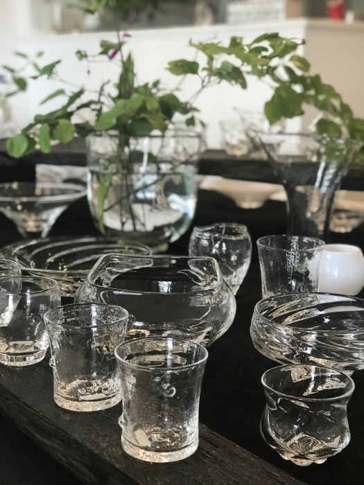 末國清吉　ガラス　半乳　楕円鉢　２枚 末國清吉 ガラス 半乳 楕円鉢 2枚 末國清吉ガラスのうつわ