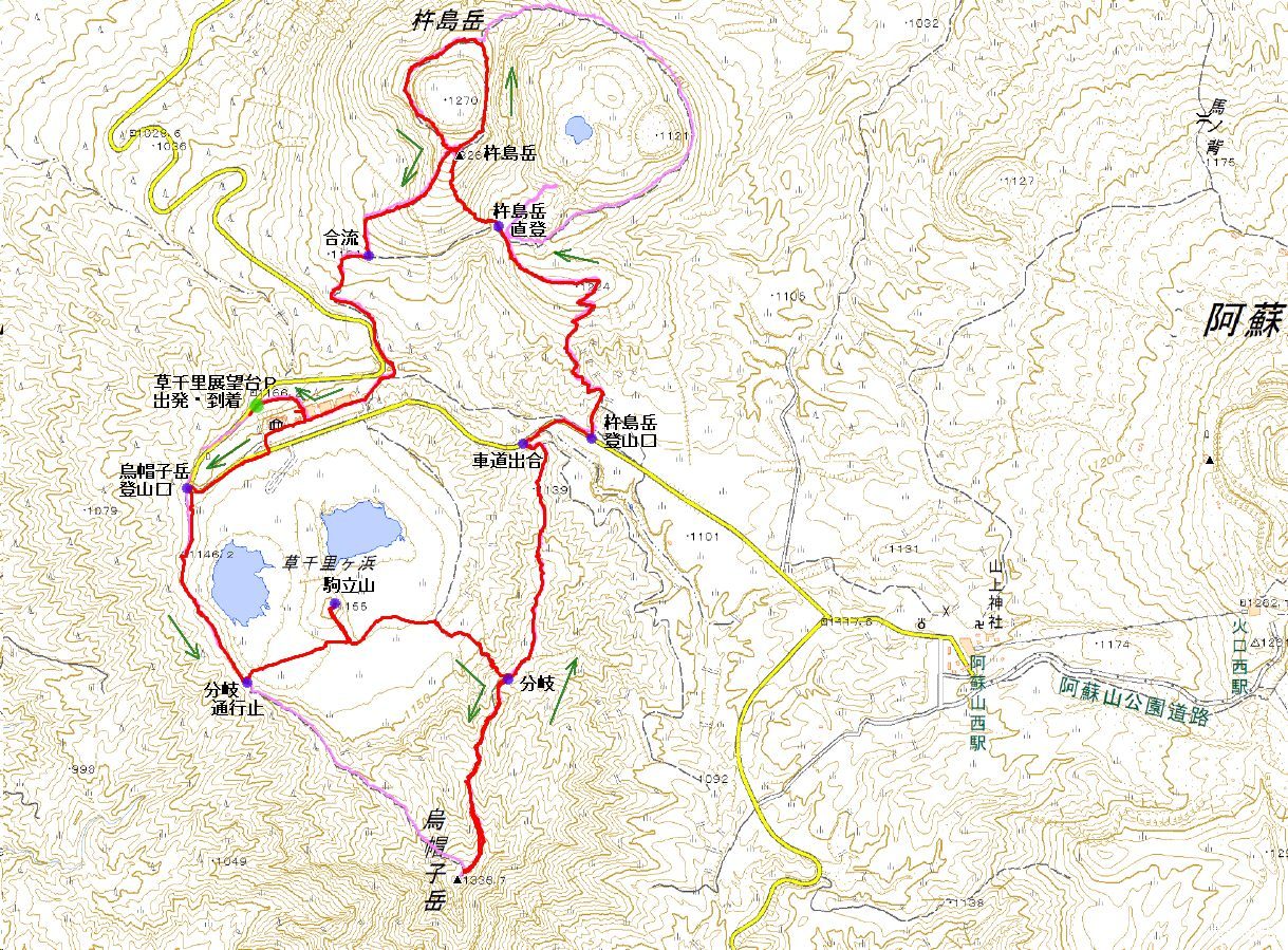阿蘇の烏帽子岳に咲くミヤマキリシマ 休日の山登り 阿蘇の烏帽子岳に咲くミヤマキリシマ 休日の山登り