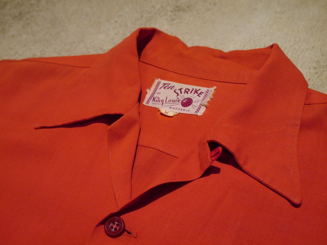 1950 Ten STRIKE by King Louie ボーリングシャツ 50s】Ten STRIKE by King Louie Bowling Shirt (Lサイズ相当