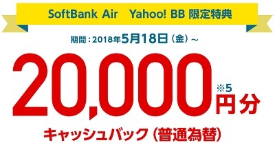 SBホワイトプランともセット割可 Softbank Air契約で2万円CB再開中_d0262326_07171527.jpg