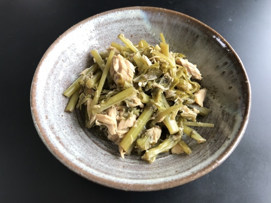 セリの煮物 3種類 ぼっちオバサン食堂