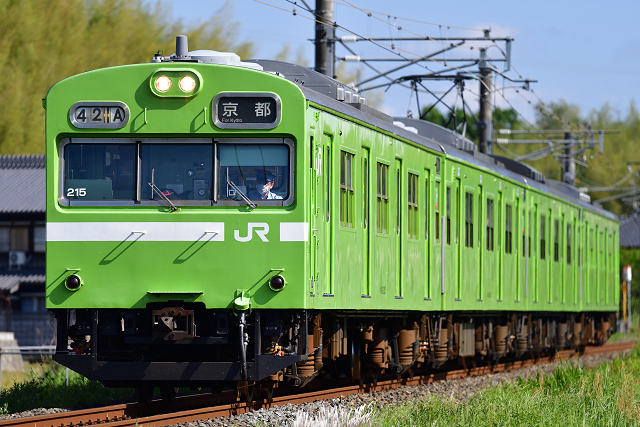 再訪・玉水棚倉ストレートでJR奈良線ウグイス色103系NS407編成とNS413