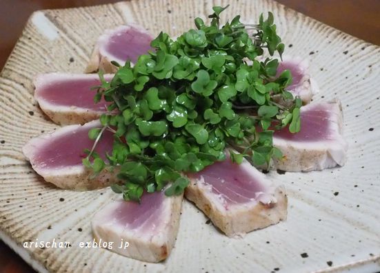 マグロのタタキ風カルパッチョの夕食～♫_f0295238_14290058.jpg