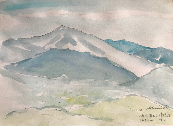 南アルプス　油絵　F30号 南アルプス油絵F30号