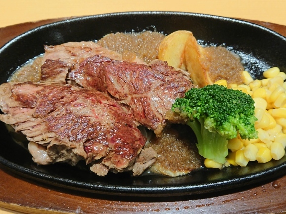 6/1 ステーキ宮八王子松木店 てっぱんステーキ240 + 宮セット + 生ビール_b0042308_00503438.jpg