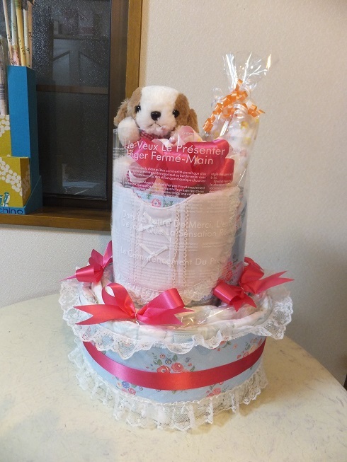 ラッピングレッスン おむつケーキ 花束 N エヌプラス ラッピングスクールnokko前橋教室
