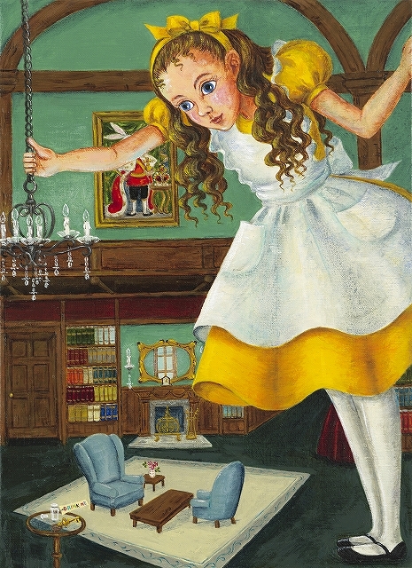 絵画・額縁・版画・堀 千里・新品未使用・不思議の国のアリス・美術品・インテリア 栖落m904 不思議の国のアリス 堀千里絵画 ラッパを持つチェシャ