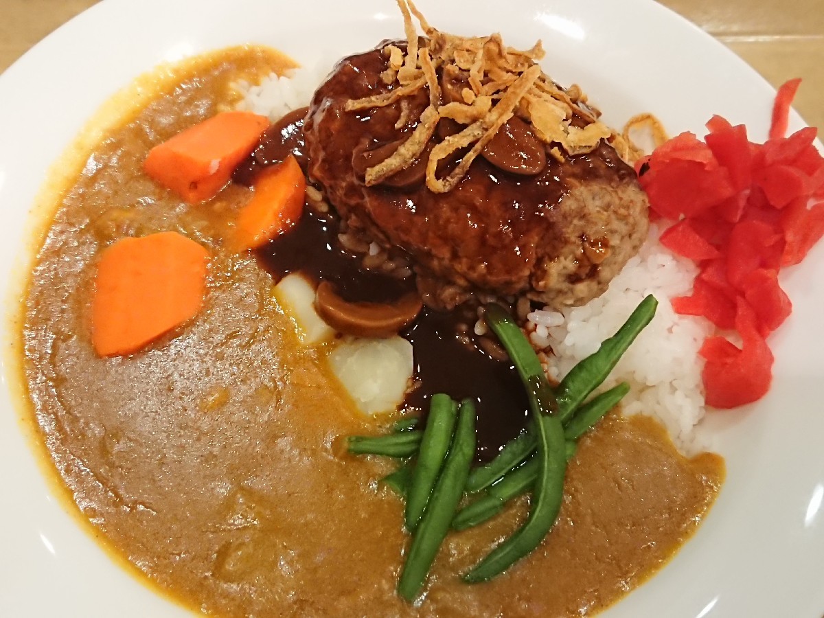6/4 カレーショップC&C京王高幡SC店 特選ハンバーグと温野菜カレー中辛¥800 & サラダ¥100_b0042308_19131822.jpg