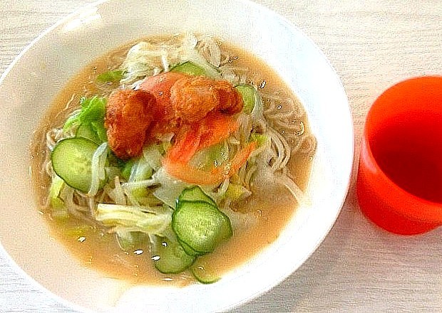 ひだまり工房 昼食 : から揚げ蕎麦プレート_c0357519_01184475.jpg