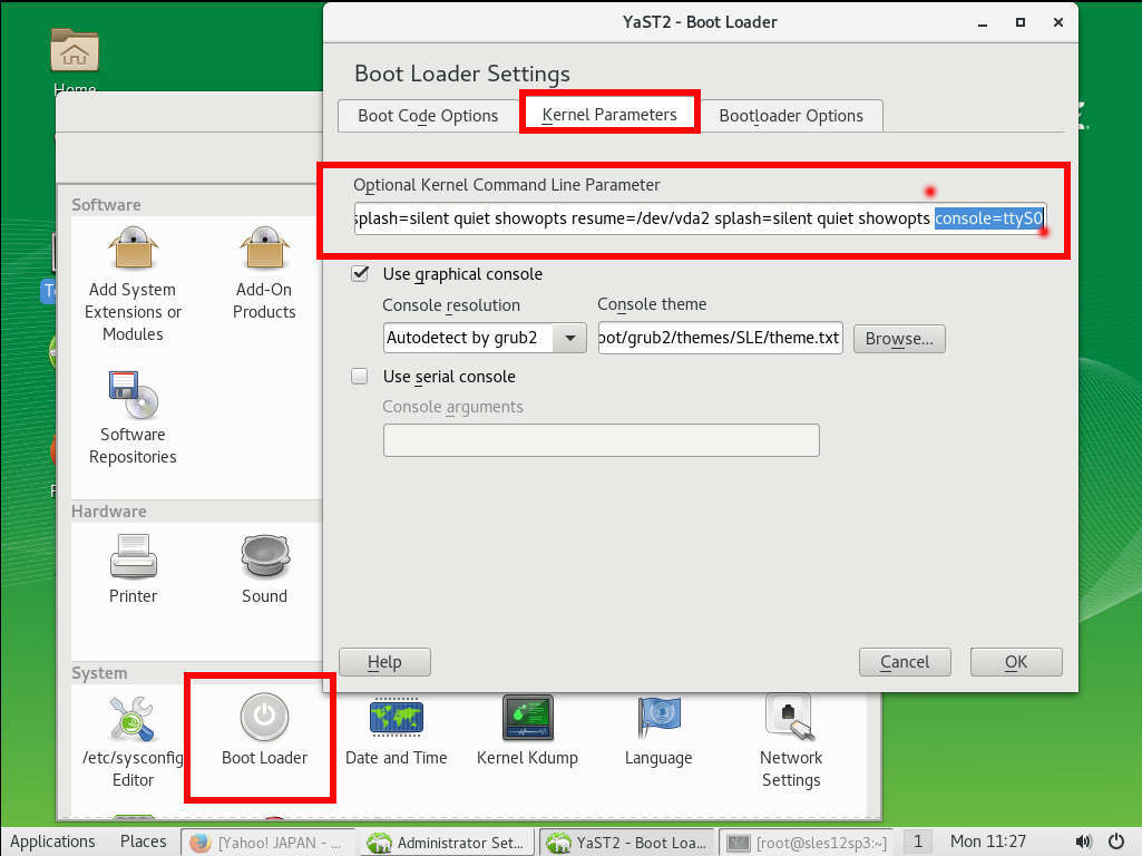 KVM on SUSE Linux(SLES12) virsh console が起動/接続できない。_a0056607_12533018.jpg